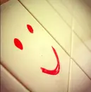 red happy face