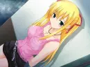 Blonde in Pink Shirt