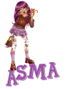 NAME ASMA/GIRL PURPLE WITH CAT