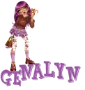 NAME GENALYN/GIRL PURPLE WITH CAT