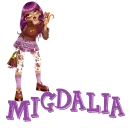 NAME MIGDALIA/GIRL PURPLE WITH CAT