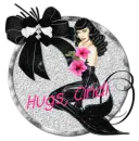 Woman and Pink Flowers - Hugs, Cindi