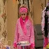miley slams pie on her face