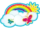 rainbow with butterflies
