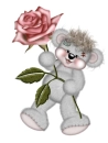 CREDDY BEAR WITH A PINK ROSE