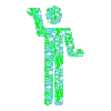 glittery breakdancing stickman