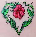 Heart rose tattoo