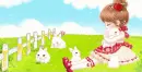 cute girl&bunny
