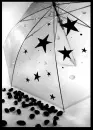 black and white umbrella