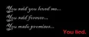 You lied