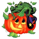 FROG ON A PUMPKIN WITH NAME FLORENCE