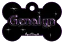 purple dog bone tag stars genalyn