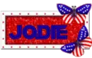 Jodie red white blue butterflies