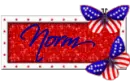 Norm red white blue butterflies