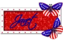 Janet red white blue butterflies