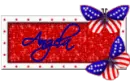 Angela red white blue butterflies