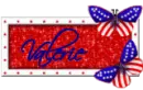 Valerie red white blue butterflies