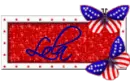 Lola red white blue butterflies