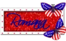 Romana red white blue butterflies