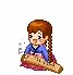  girl playing harp 