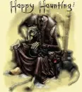 Witch and two cats
