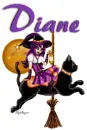 Halloween Witch & Cat - Diane