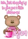 teddy bear with coffee cup