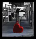 girl with heart bag