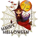 HAPPY HALLOWEEN/RED AND BLACK WITCH
