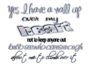 Wall Up Over My Heart