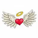 Heart with angel wings