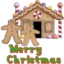 MERRY CHRISTMAS/GINGERBREAD HOUSE