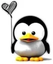 sweety penguin with a baloon