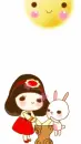 cute girl&bunny