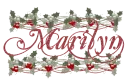 NAME MARILYN/HOLLY LEAVES/CHRISTMAS