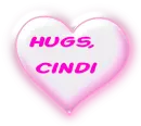 Pink and White Heart  - Hugs, Cindi
