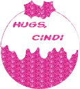 Christmas Pink Glitter Ornament - Hugs, Cindi