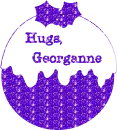 Christmas Purple Ornament - Hugs, Georganne