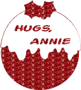 Christmas Red Ornament - Hugs - Annie