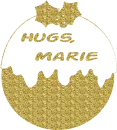 Christmas Gold Glitter Ornament - Hugs, Marie