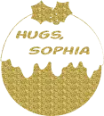 Christmas Gold Glitter Ornament - Hugs, Sophia