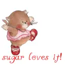 sugar loves it! with a cat ballerina