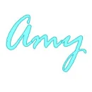 Amy script blue