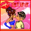 girl and boy kiss