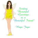 Sending beautiful greetings to a friend