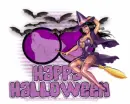 Flying Witchy Happy Halloween