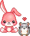 Cute hamster and bunny