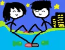Cute Emos by the shore