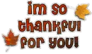 I'm so thankful for you