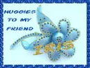 Blue Glitter Flowers - Huggies - Iris